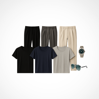 Paga 2, llévate 3 Pantalones de sastrería Valle en poliéster con ajuste + REGALOS: 3 camisas, reloj y gafas | PROMOCIÓN ESPECIAL 30 AÑOS - ENVÍO GRATIS