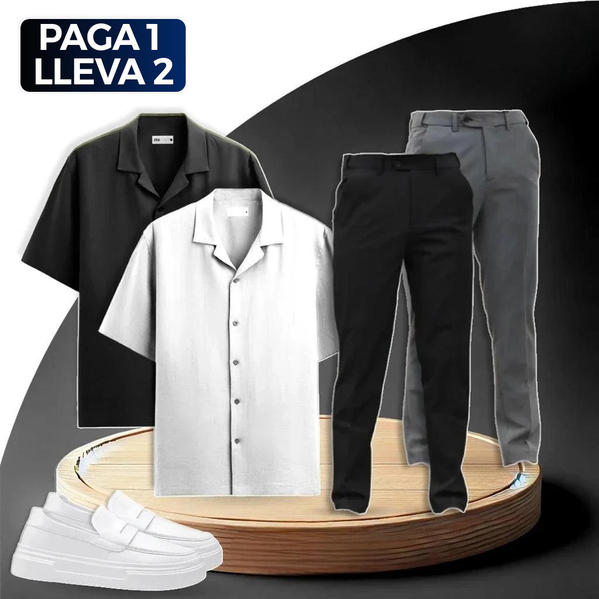 Paga 1, Lleva 2 Conjunto Social Rise con Camisas de Lino y Pantalones de Lana + REGALO: Mocasines | PROMOCIÓN ESPECIAL 30 AÑOS - ENVÍO GRATIS