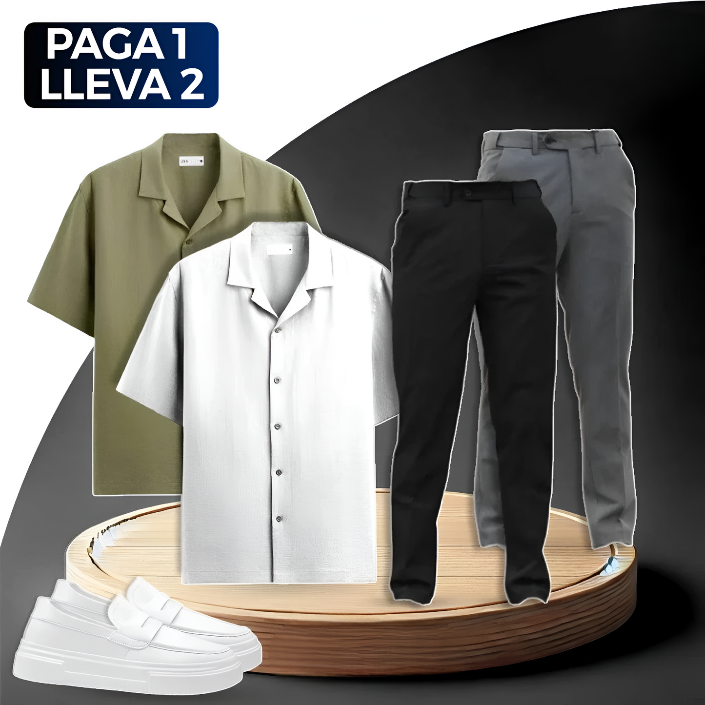 Paga 1, Lleva 2 Conjunto Social Rise con Camisas de Lino y Pantalones de Lana + REGALO: Mocasines | PROMOCIÓN ESPECIAL 30 AÑOS - ENVÍO GRATIS