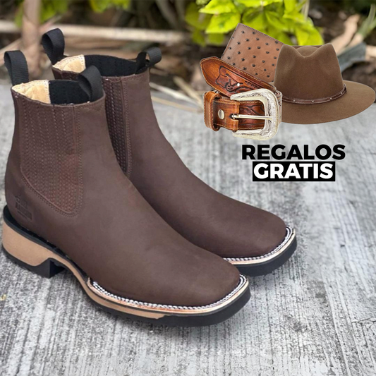 Kit Bota Major de Cuero Robusto + Regalos: Sombrero, Cinturón y Billetera | PROMOCIÓN ESPECIAL 30 AÑOS - ENVÍO GRATIS