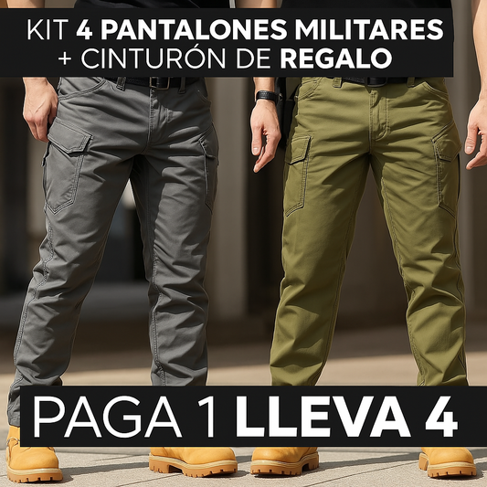 COMPRA 1 LLEVA 4 PANTALONES MILITARES TÁCTICOS + CINTURÓN DE REGALO