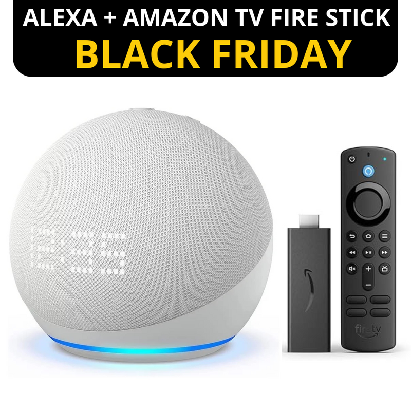 KIT AMAZON: ALEXA ECHO DOT (5ª Generación) CON RELOJ + AMAZON TV FIRE STICK | QUEDAN 6 UNIDADES - CIERRE DE LA TIENDA - ENVÍO GRATIS